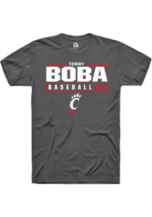 Tommy Boba  Cincinnati Bearcats White Rally NIL Stacked Box Short Sleeve T Shirt