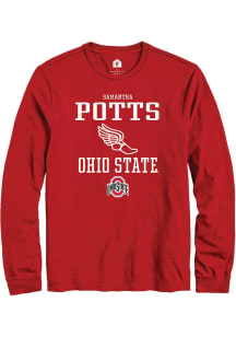 Samantha Potts  Ohio State Buckeyes Red Rally NIL Sport Icon Long Sleeve T Shirt