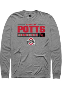 Samantha Potts  Ohio State Buckeyes Graphite Rally NIL Stacked Box Long Sleeve T Shirt