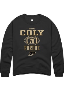 Bakyne Coly  Rally Purdue Boilermakers Mens Black NIL Sport Icon Long Sleeve Crew Sweatshirt