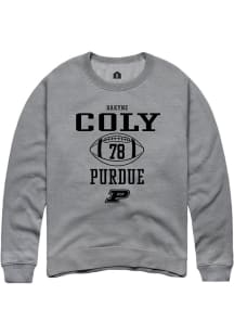 Bakyne Coly  Rally Purdue Boilermakers Mens Graphite NIL Sport Icon Long Sleeve Crew Sweatshirt