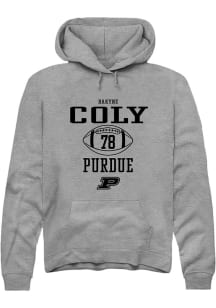 Bakyne Coly  Rally Purdue Boilermakers Mens Graphite NIL Sport Icon Long Sleeve Hoodie