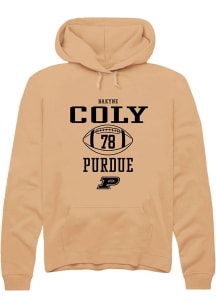 Bakyne Coly  Rally Purdue Boilermakers Mens Gold NIL Sport Icon Long Sleeve Hoodie