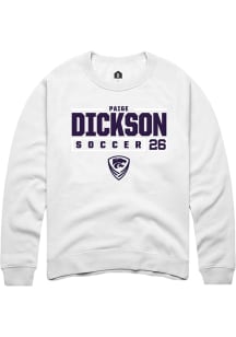 Paige Dickson  Rally K-State Wildcats Mens White NIL Stacked Box Long Sleeve Crew Sweatshirt