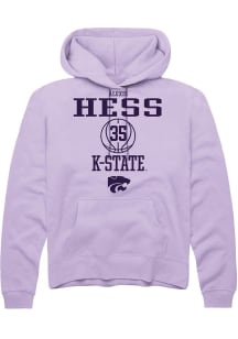 Alexis Hess  Rally K-State Wildcats Mens Lavender NIL Sport Icon Long Sleeve Hoodie
