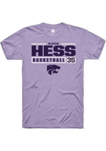 Alexis Hess  K-State Wildcats Lavender Rally NIL Stacked Box Short Sleeve T Shirt