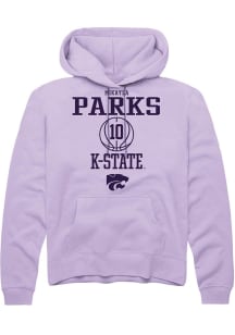 Mikayla Parks  Rally K-State Wildcats Mens Lavender NIL Sport Icon Long Sleeve Hoodie