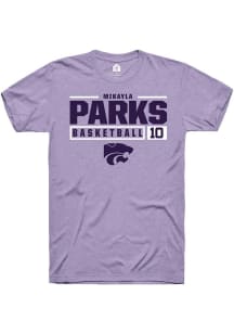 Mikayla Parks  K-State Wildcats Lavender Rally NIL Stacked Box Short Sleeve T Shirt