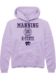 Taj Manning  Rally K-State Wildcats Mens Lavender NIL Sport Icon Long Sleeve Hoodie