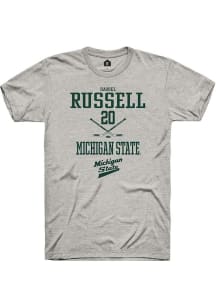 Daniel Russell  Michigan State Spartans Ash Rally NIL Sport Icon Short Sleeve T Shirt