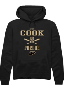 Avery Cook  Rally Purdue Boilermakers Mens Black NIL Sport Icon Long Sleeve Hoodie