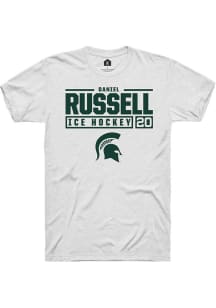 Daniel Russell  Michigan State Spartans White Rally NIL Stacked Box Short Sleeve T Shirt