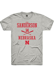 Case Sanderson  Nebraska Cornhuskers Ash Rally NIL Sport Icon Short Sleeve T Shirt