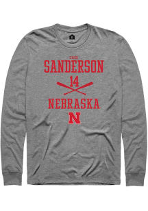 Case Sanderson  Nebraska Cornhuskers Graphite Rally NIL Sport Icon Long Sleeve T Shirt