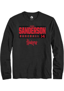 Case Sanderson  Nebraska Cornhuskers Black Rally NIL Stacked Box Long Sleeve T Shirt