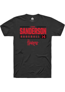 Case Sanderson  Nebraska Cornhuskers Black Rally NIL Stacked Box Short Sleeve T Shirt