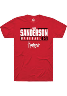 Case Sanderson  Nebraska Cornhuskers Red Rally NIL Stacked Box Short Sleeve T Shirt