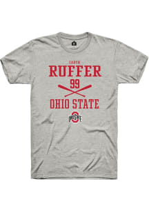 Cadyn Ruffer  Ohio State Buckeyes Ash Rally NIL Sport Icon Short Sleeve T Shirt