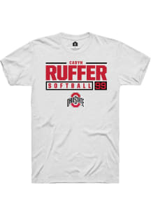 Cadyn Ruffer  Ohio State Buckeyes White Rally NIL Stacked Box Short Sleeve T Shirt