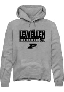 Addai Lewellen  Rally Purdue Boilermakers Mens Graphite NIL Stacked Box Long Sleeve Hoodie