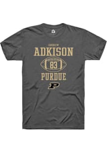 Andrew Adkison  Purdue Boilermakers Dark Grey Rally NIL Sport Icon Short Sleeve T Shirt