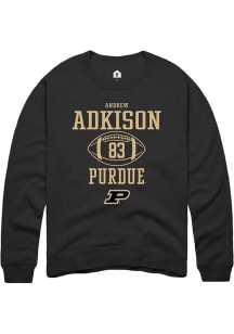 Andrew Adkison  Rally Purdue Boilermakers Mens Black NIL Sport Icon Long Sleeve Crew Sweatshirt