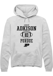 Andrew Adkison  Rally Purdue Boilermakers Mens White NIL Sport Icon Long Sleeve Hoodie