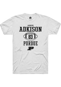 Andrew Adkison  Purdue Boilermakers White Rally NIL Sport Icon Short Sleeve T Shirt