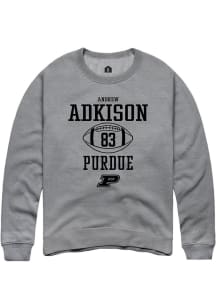 Andrew Adkison  Rally Purdue Boilermakers Mens Graphite NIL Sport Icon Long Sleeve Crew Sweatshirt