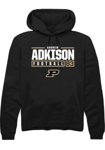 Andrew Adkison  Rally Purdue Boilermakers Mens Black NIL Stacked Box Long Sleeve Hoodie