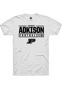 Andrew Adkison  Purdue Boilermakers White Rally NIL Stacked Box Short Sleeve T Shirt
