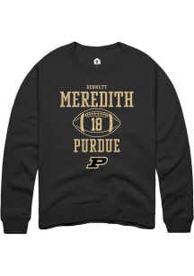 Bennett Meredith  Rally Purdue Boilermakers Mens Black NIL Sport Icon Long Sleeve Crew Sweatshirt