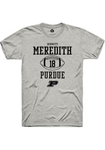 Bennett Meredith  Purdue Boilermakers Ash Rally NIL Sport Icon Short Sleeve T Shirt