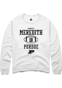 Bennett Meredith  Rally Purdue Boilermakers Mens White NIL Sport Icon Long Sleeve Crew Sweatshirt