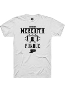 Bennett Meredith  Purdue Boilermakers White Rally NIL Sport Icon Short Sleeve T Shirt