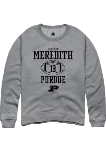 Bennett Meredith  Rally Purdue Boilermakers Mens Graphite NIL Sport Icon Long Sleeve Crew Sweatshi..