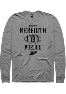 Bennett Meredith  Purdue Boilermakers Graphite Rally NIL Sport Icon Long Sleeve T Shirt