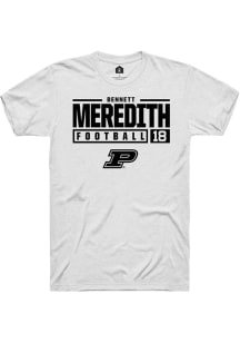 Bennett Meredith  Purdue Boilermakers White Rally NIL Stacked Box Short Sleeve T Shirt