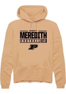 Bennett Meredith  Rally Purdue Boilermakers Mens Gold NIL Stacked Box Long Sleeve Hoodie