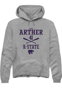 Adam Arther  Rally K-State Wildcats Mens Graphite NIL Sport Icon Long Sleeve Hoodie