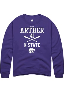 Adam Arther  Rally K-State Wildcats Mens Purple NIL Sport Icon Long Sleeve Crew Sweatshirt