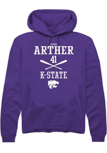 Adam Arther  Rally K-State Wildcats Mens Purple NIL Sport Icon Long Sleeve Hoodie