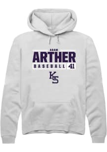 Adam Arther  Rally K-State Wildcats Mens White NIL Stacked Box Long Sleeve Hoodie