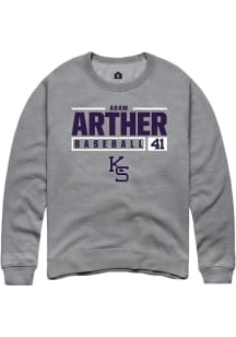 Adam Arther  Rally K-State Wildcats Mens Graphite NIL Stacked Box Long Sleeve Crew Sweatshirt