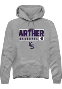 Adam Arther  Rally K-State Wildcats Mens Graphite NIL Stacked Box Long Sleeve Hoodie