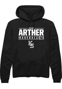 Adam Arther  Rally K-State Wildcats Mens Black NIL Stacked Box Long Sleeve Hoodie