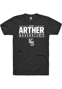 Adam Arther  K-State Wildcats Black Rally NIL Stacked Box Short Sleeve T Shirt