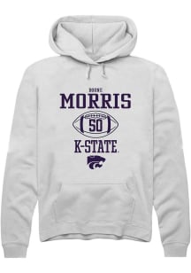 Boone Morris  Rally K-State Wildcats Mens White NIL Sport Icon Long Sleeve Hoodie