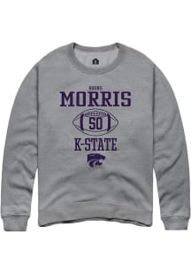 Boone Morris  Rally K-State Wildcats Mens Graphite NIL Sport Icon Long Sleeve Crew Sweatshirt