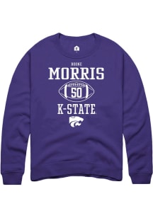 Boone Morris  Rally K-State Wildcats Mens Purple NIL Sport Icon Long Sleeve Crew Sweatshirt